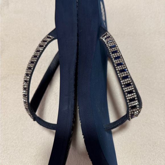 Yellow Box Navy Sandals with Rhinestone Accents - Picture 3 of 3